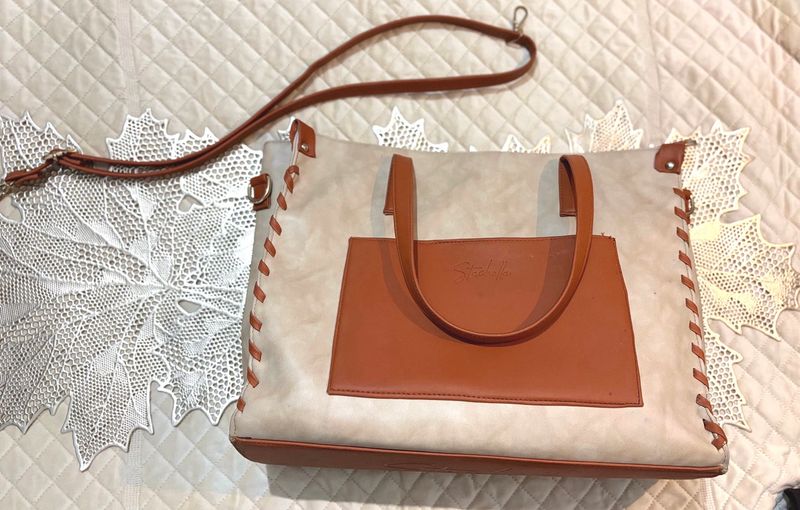 Stylish Two-Tone Tote Bag