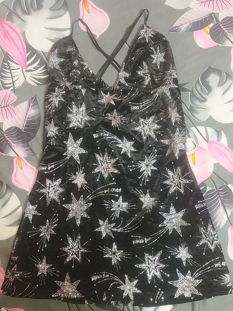 Criss Cross Back Neck Cute Mini Dress