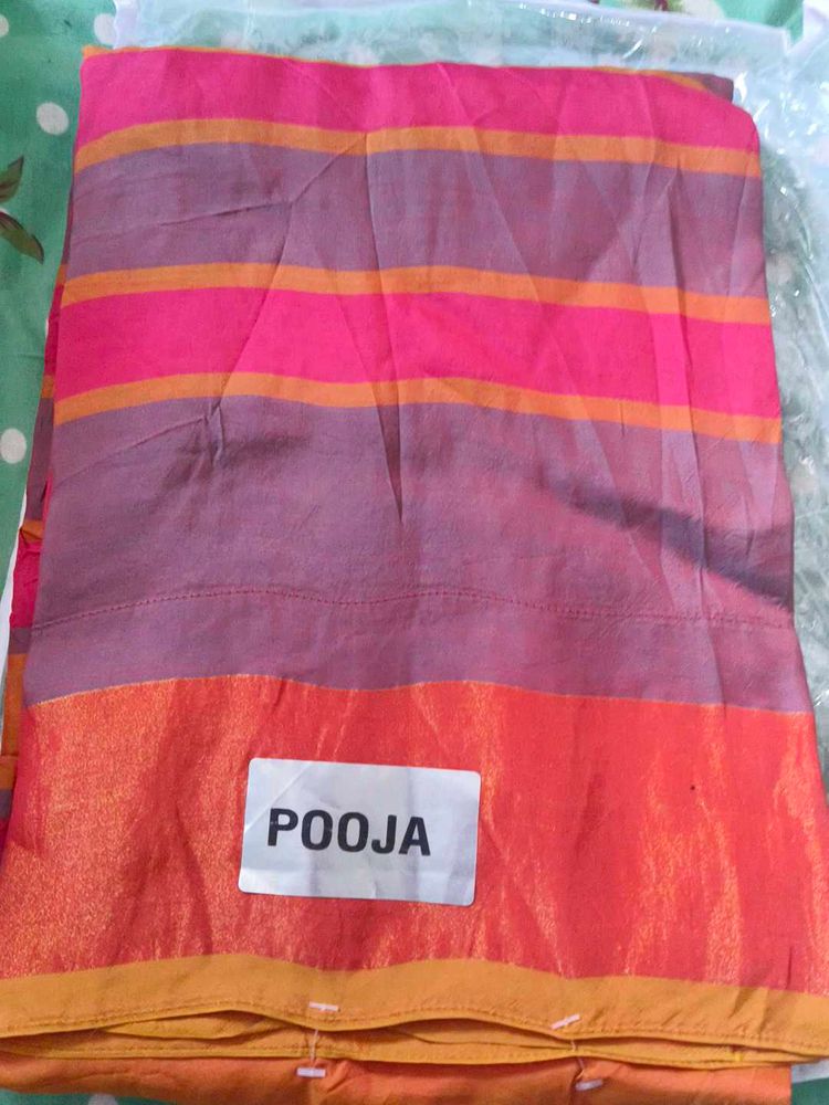 Vibrant Striped Saree