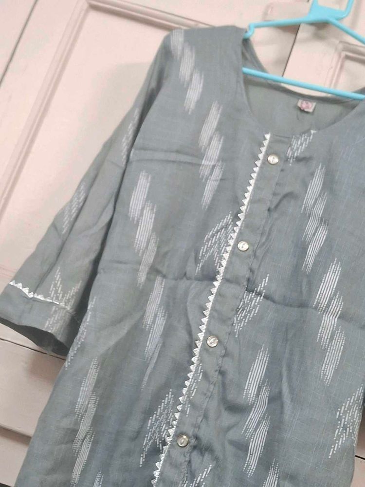 💥Grey Printed Kurta