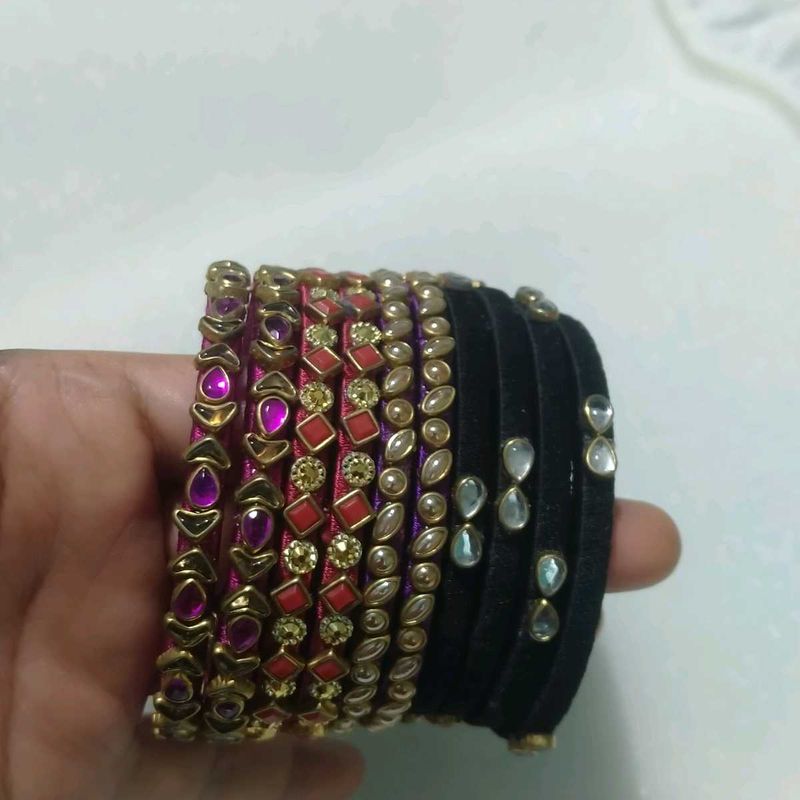 Set of Embellished Bangles