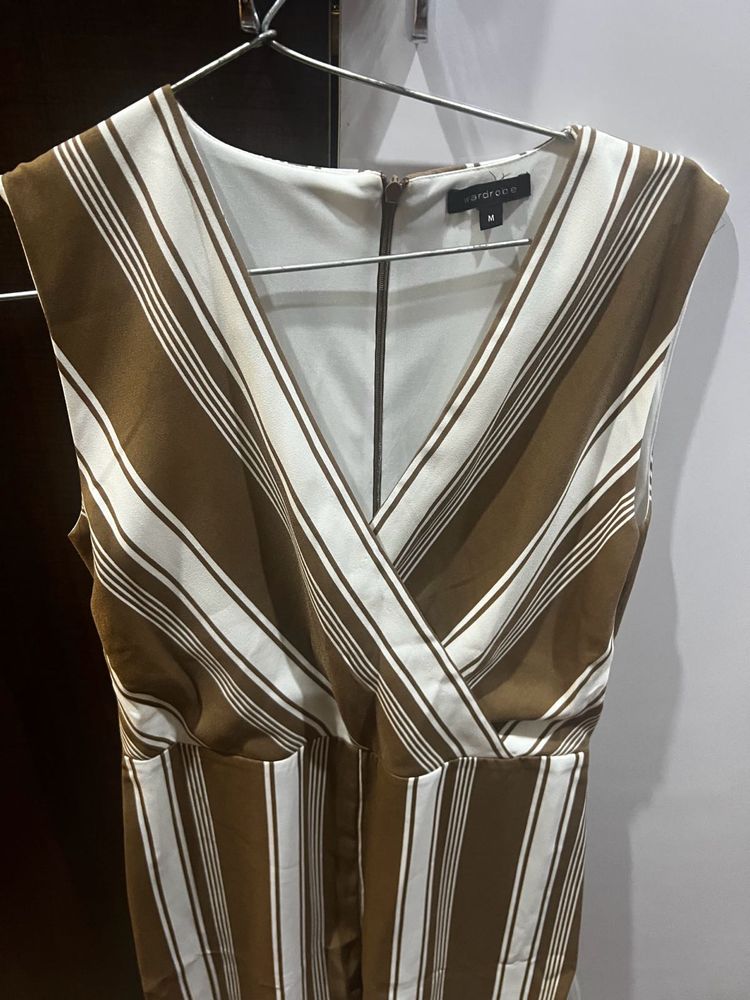 Striped V-Neck Jumpsuit