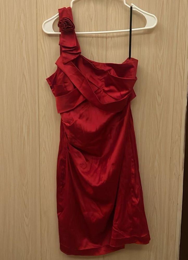 Red One-Shoulder Cocktail Dress