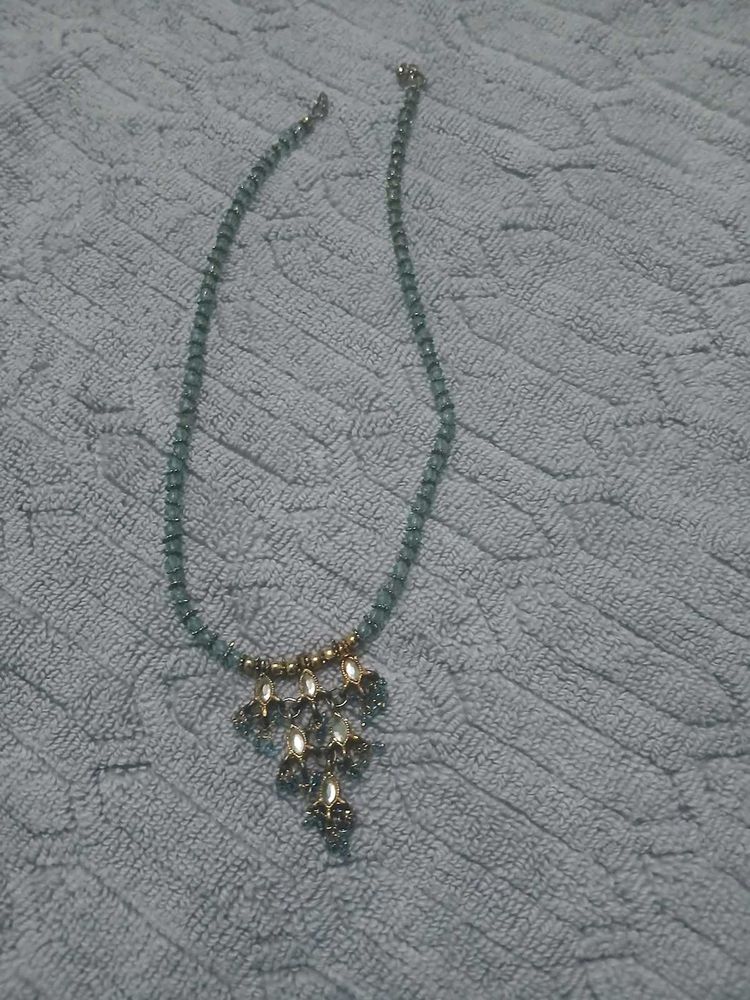 Elegant Sky blue Beaded Necklace