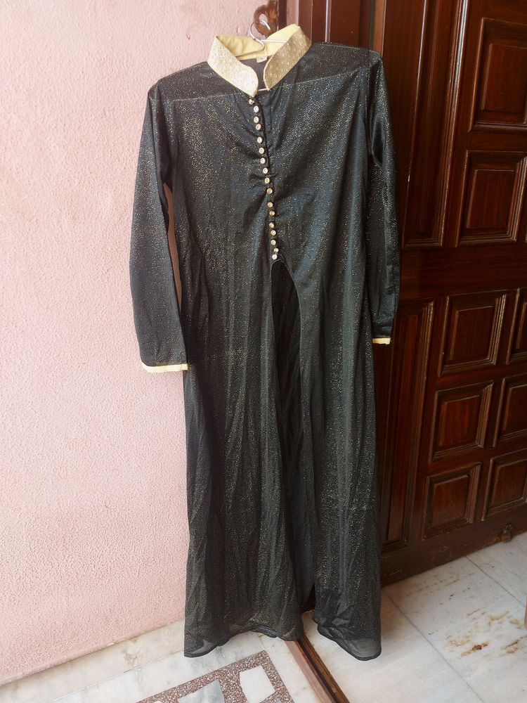 Black Party Wear Shimmery Indowestern Shrug