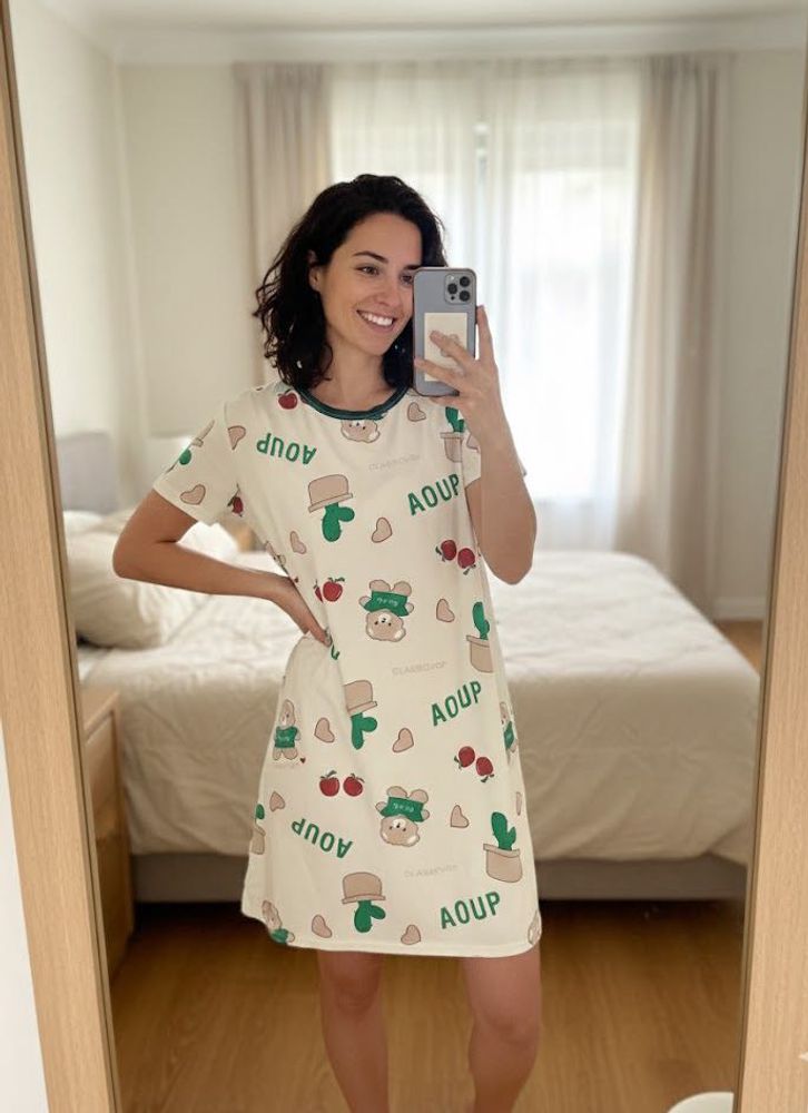 Cute Cartoon Print Nightdress