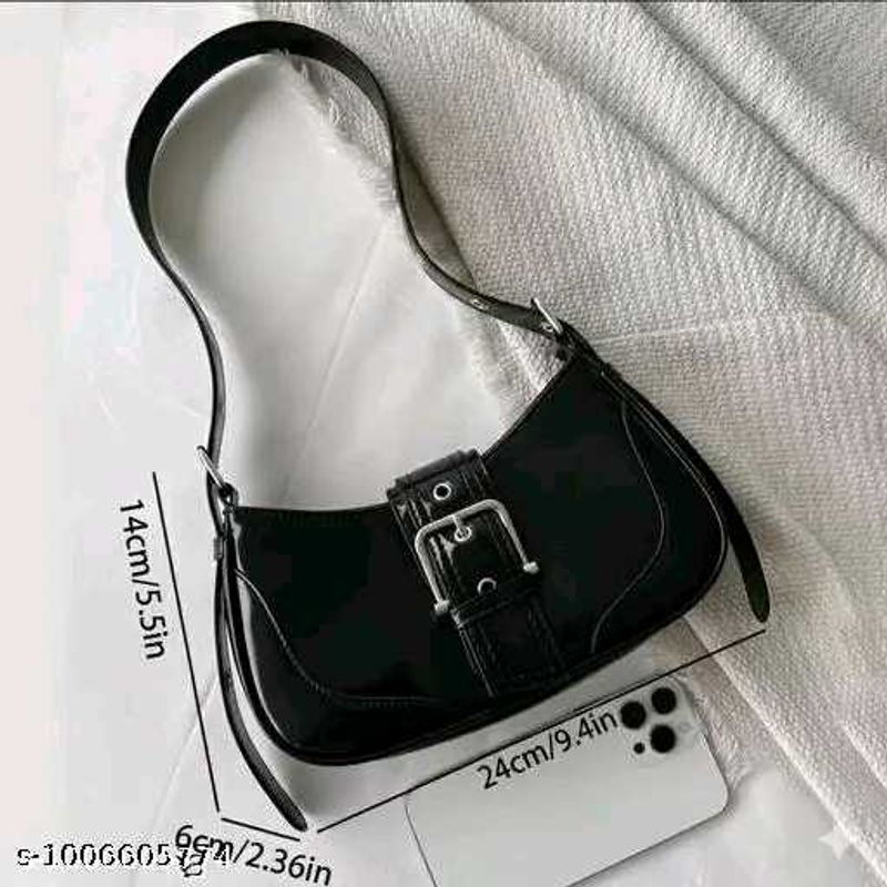 Chic Black Patent Shoulder Bag