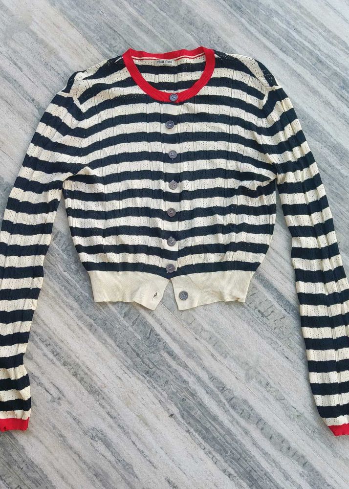 Striped Knit Cardigan