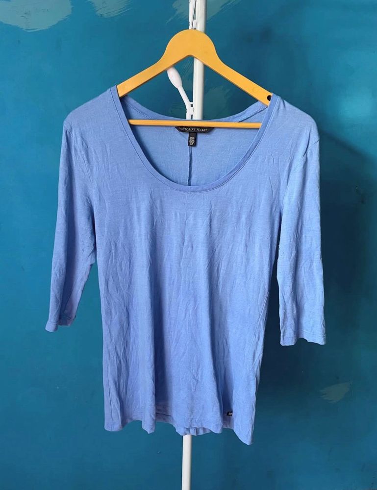 Victoria's Secret 3/4 Sleeve Blue Top