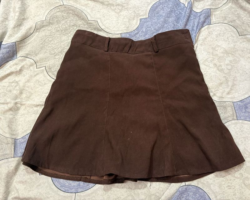 brown mini skirt