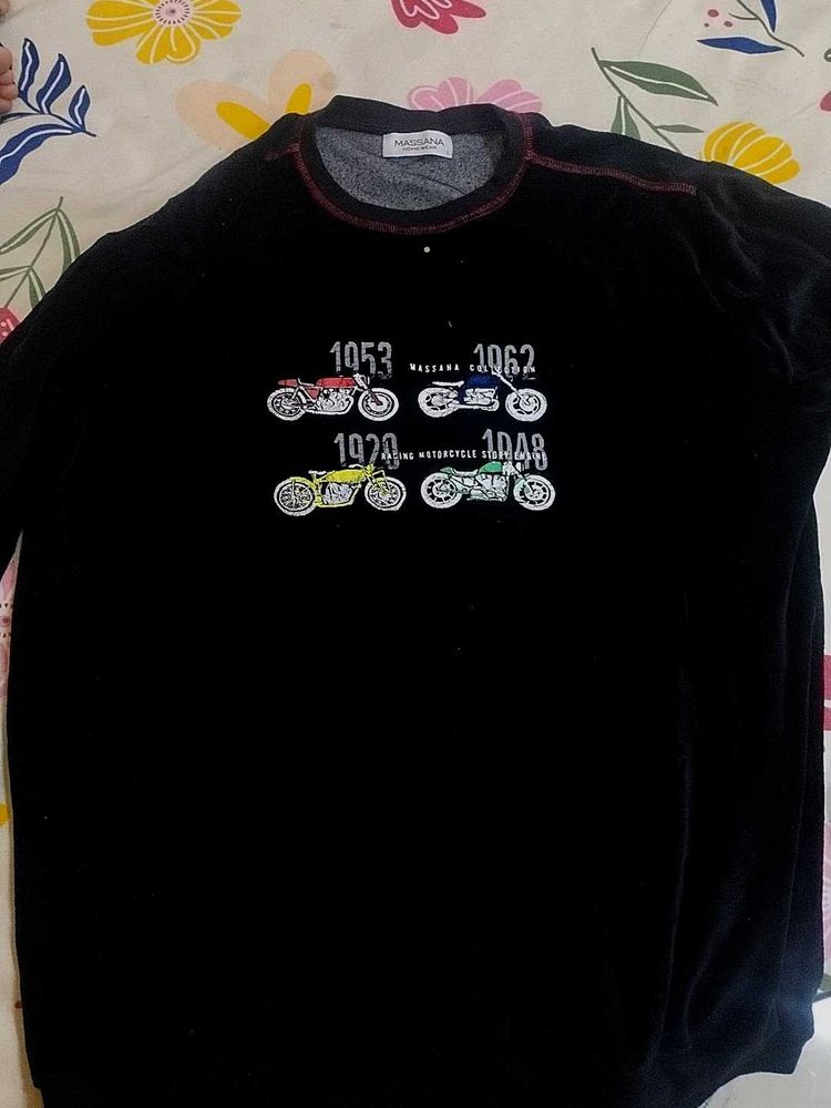 Men's Black Graphic Motorcycle Sweatshirt