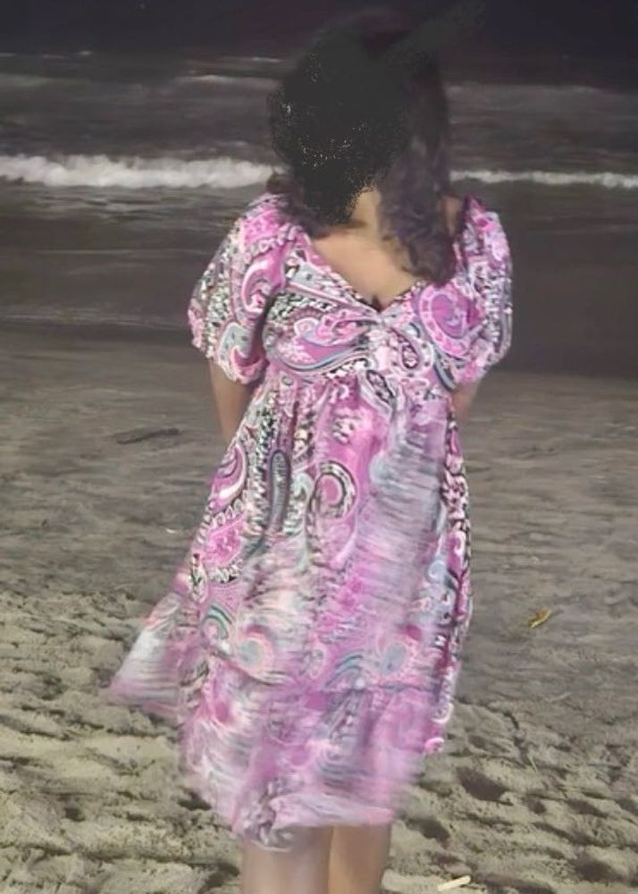 Zudio Flowy Pink Paisley Print Dress
