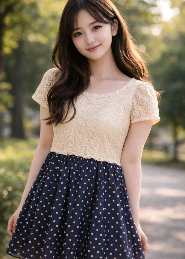 Chic Lace &amp; Polka Dot Dress