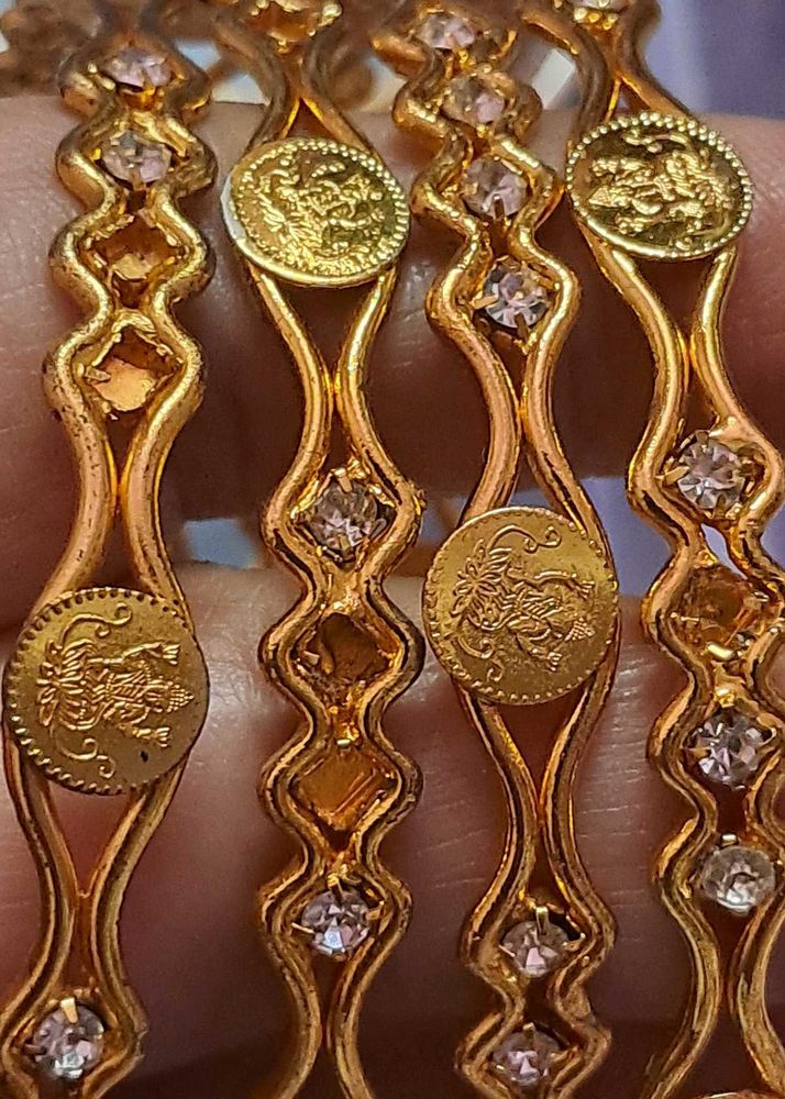 Maa laksmi Bangles with Diamond Accents