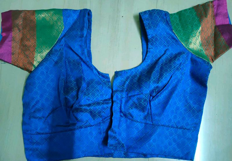 Vibrant Blue Silk Blouse