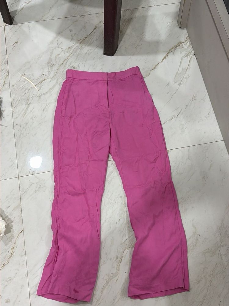 Pink Wide Leg Trousers