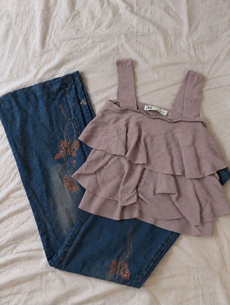 ZARA ruffled top