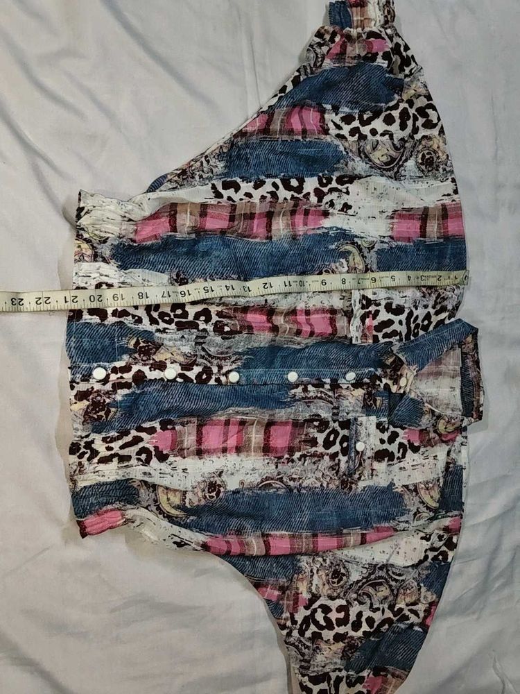 Trendy women's patchwork shirt top .