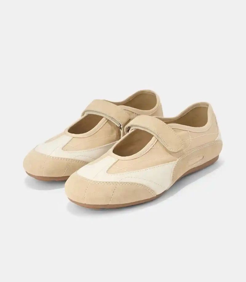 Comfortable Beige Mary Jane Flats