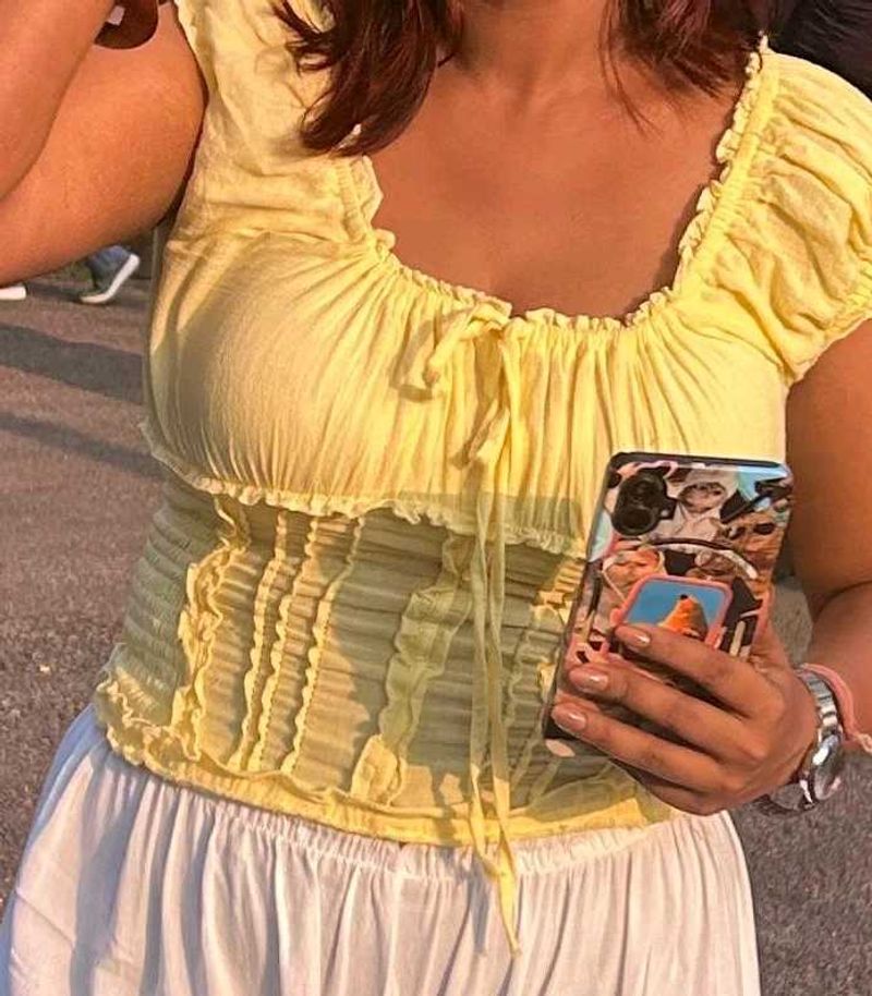 Butter Yellow Smocked Top