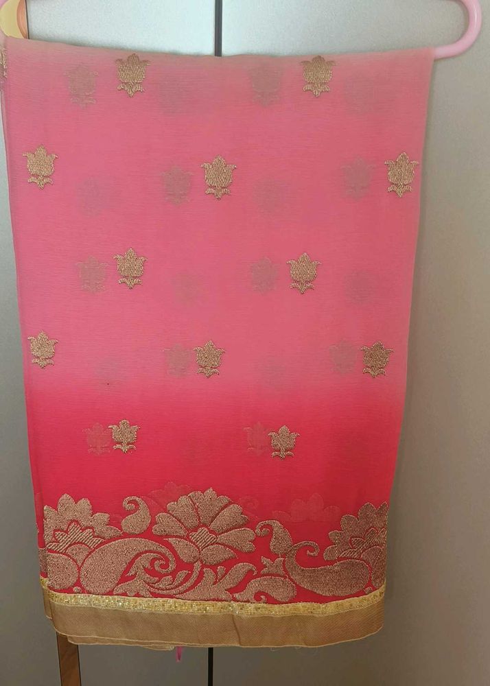 Elegant gajri Pink Saree