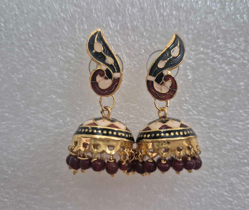 Meenakari Customized Traditional Jhumka-Unused
