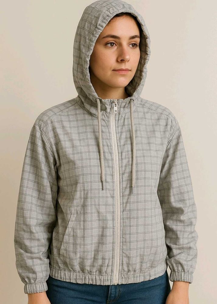 Plaid Hooded Jacket