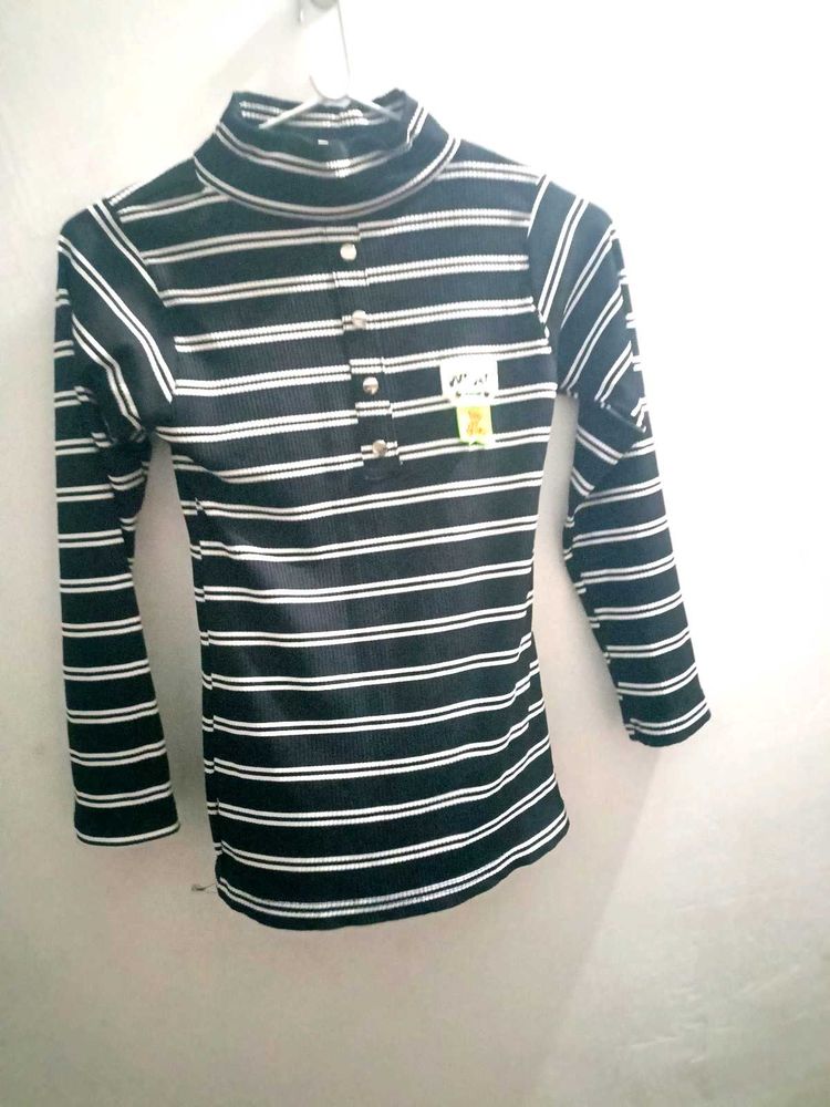 Striped Turtleneck Top