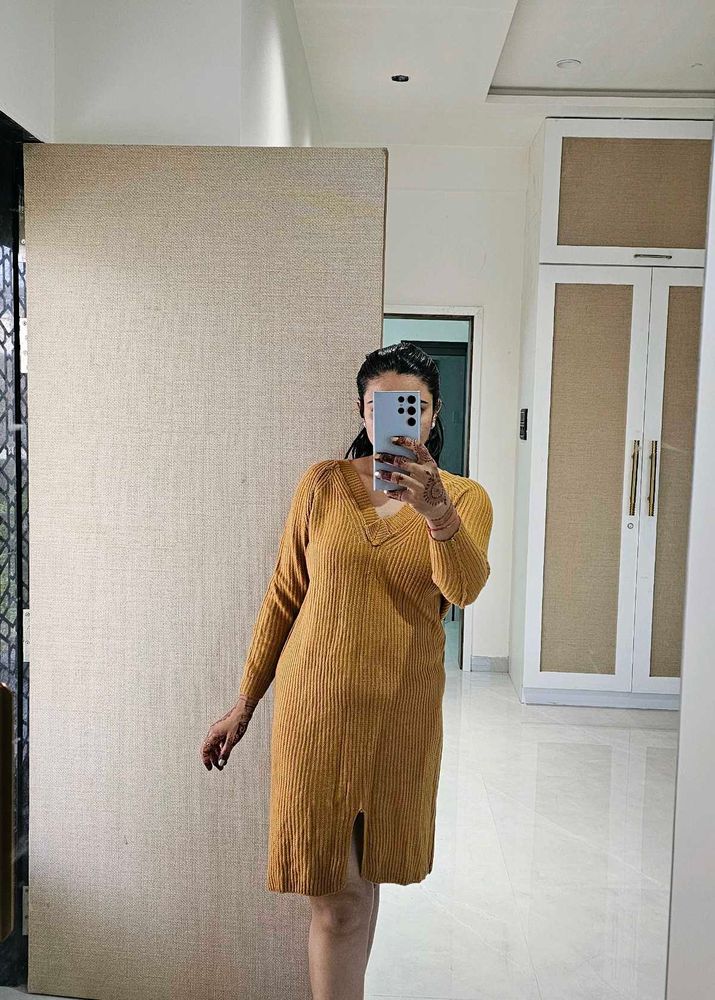 Mustard Knit Dress