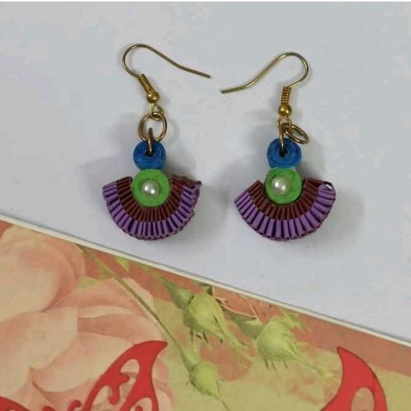 Handmade Quilled Fan Earrings