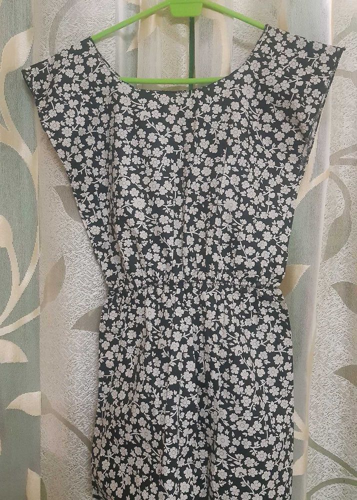Simple Floral Print Dress