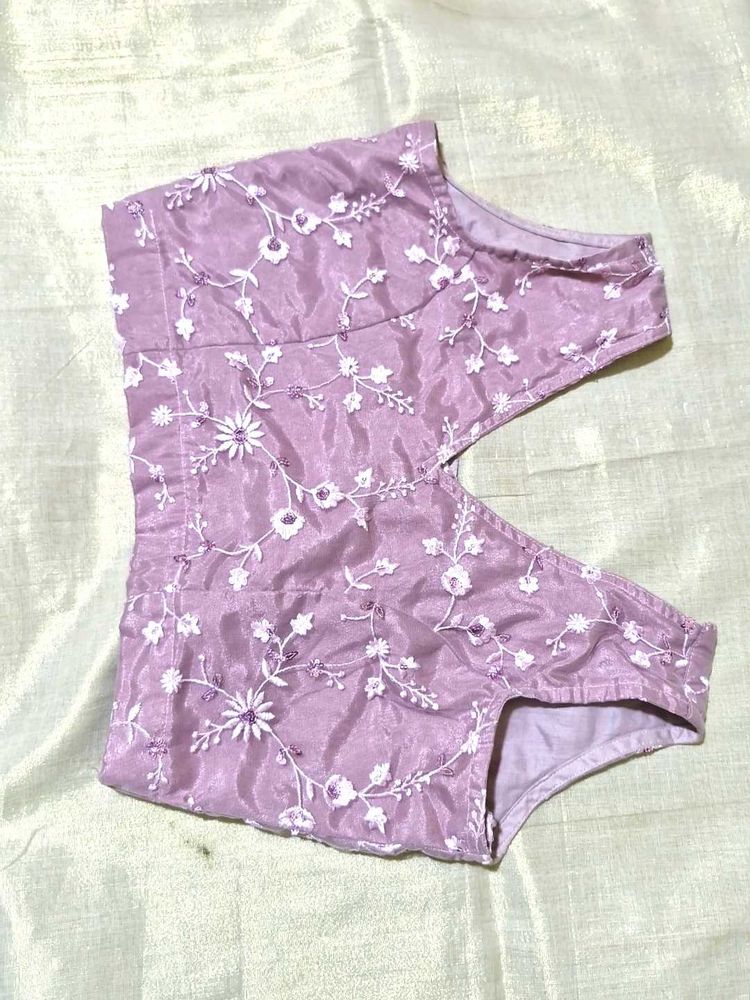 Lavender Pink Embroidered Blouse