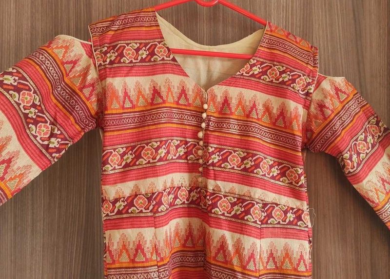 Indowestern Cold Shoulder Ethnic Dress