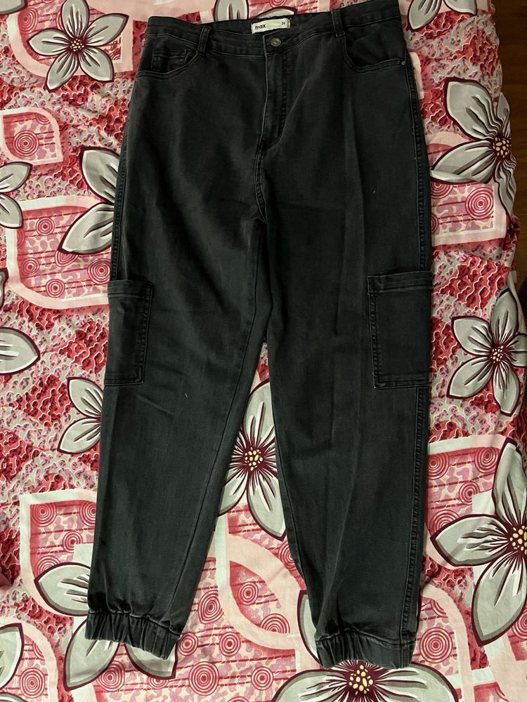 Dark Wash Cargo Jeans Joggers
