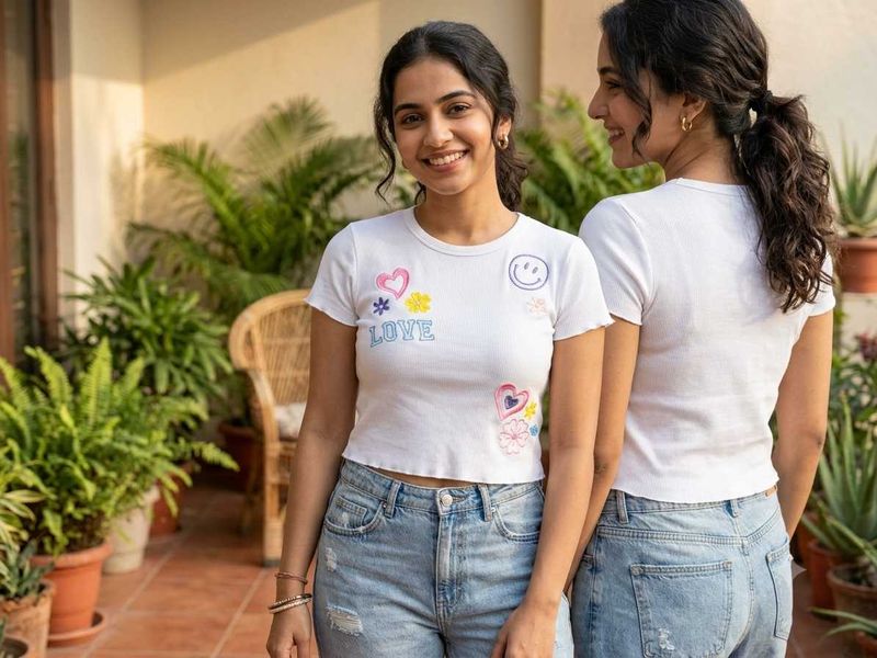 Cute Graphic White T-Shirt