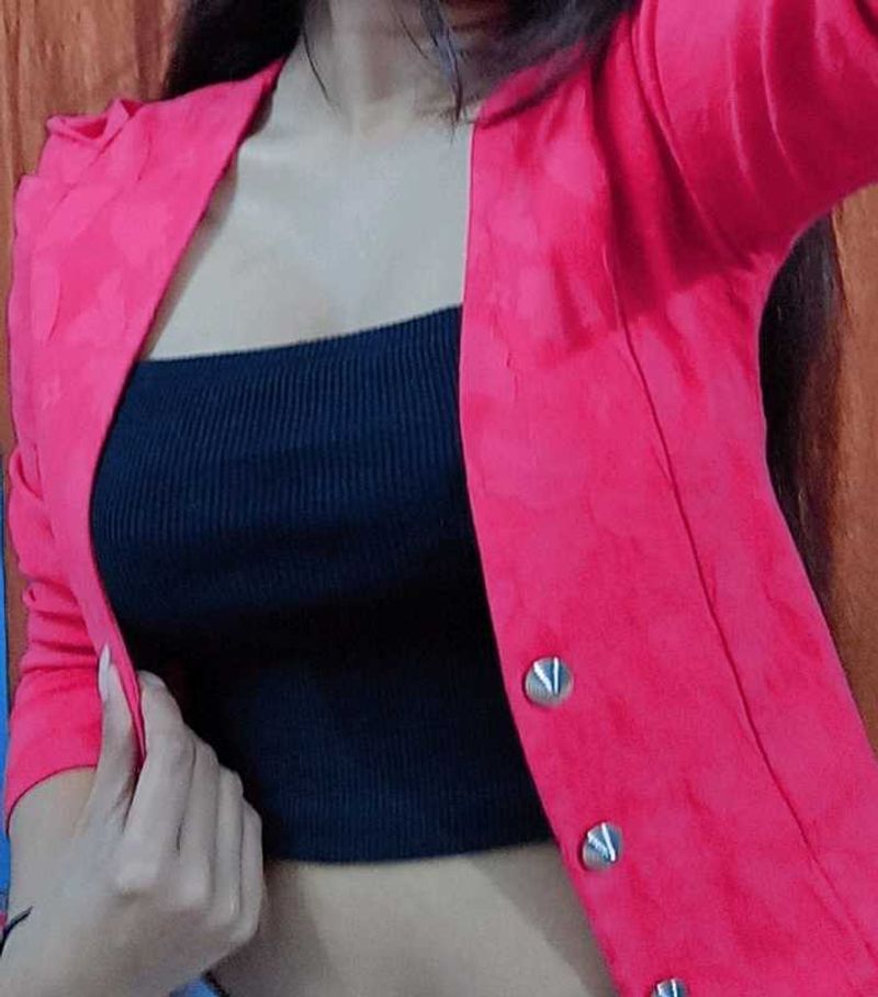 Hot Pink Textured Blazer💗