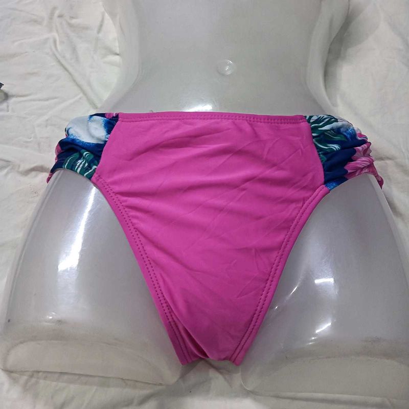 Pink Bikini ⚛️Bottom with Floral Trim