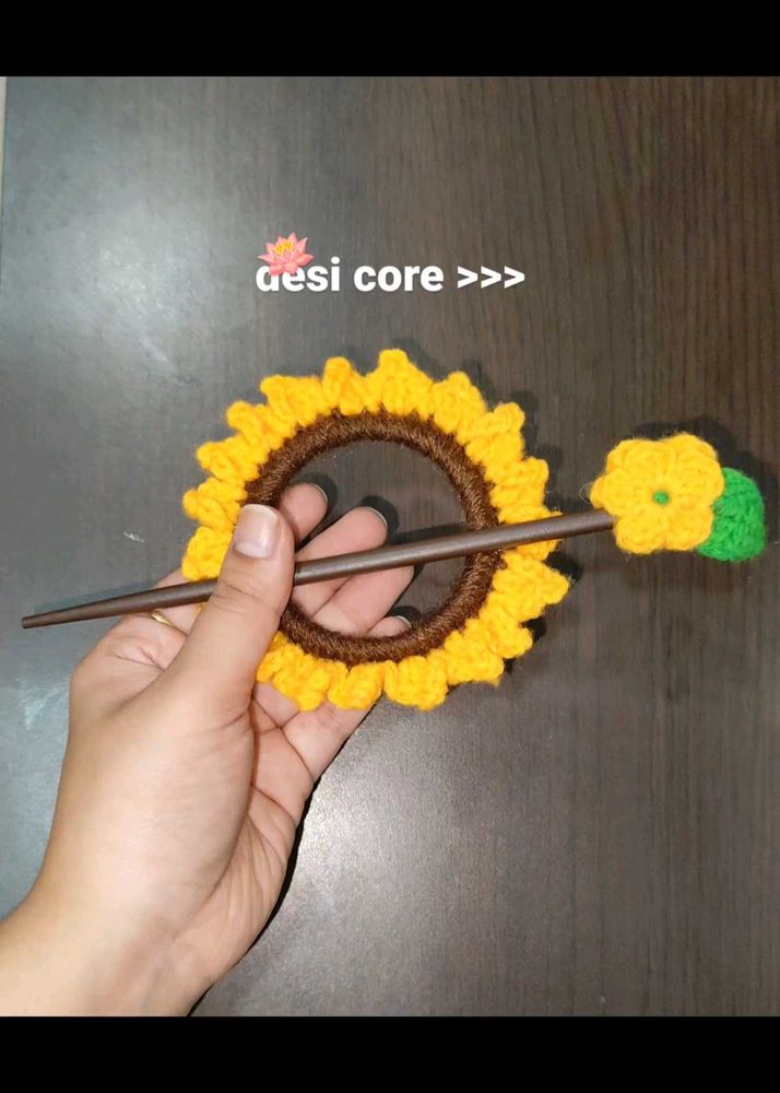 Handmade Sunflower Hair Pin