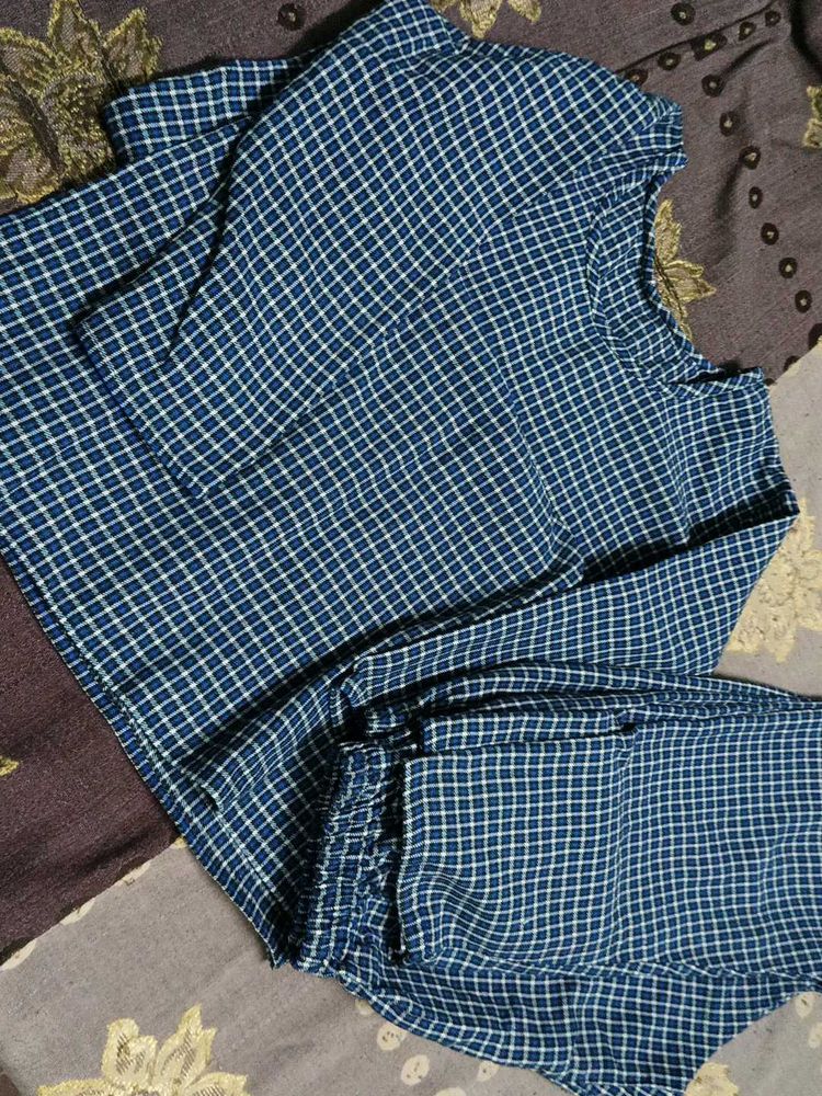 Checked Kurta Set