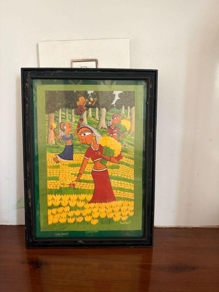 Framed Indian Folk Art Painting