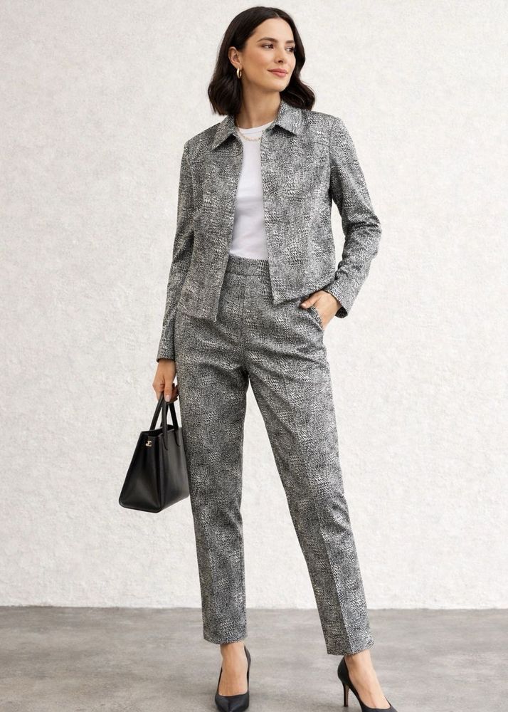 Stylish Textured Co-ord Set Jacket with Pants