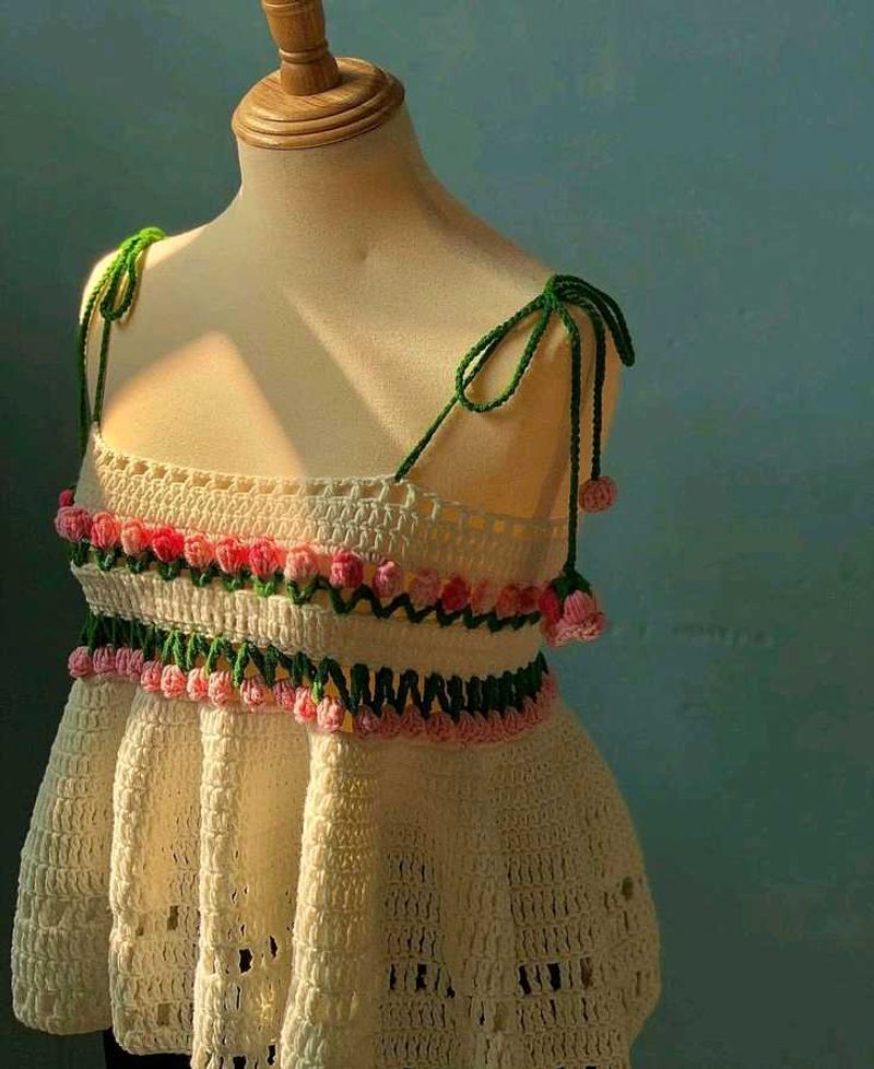 Handmade Crochet Floral Top