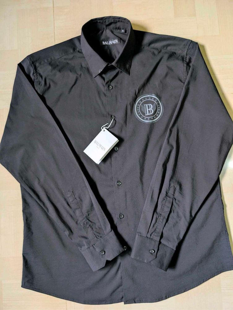 Balmain Men's Black Button-Up Shirt