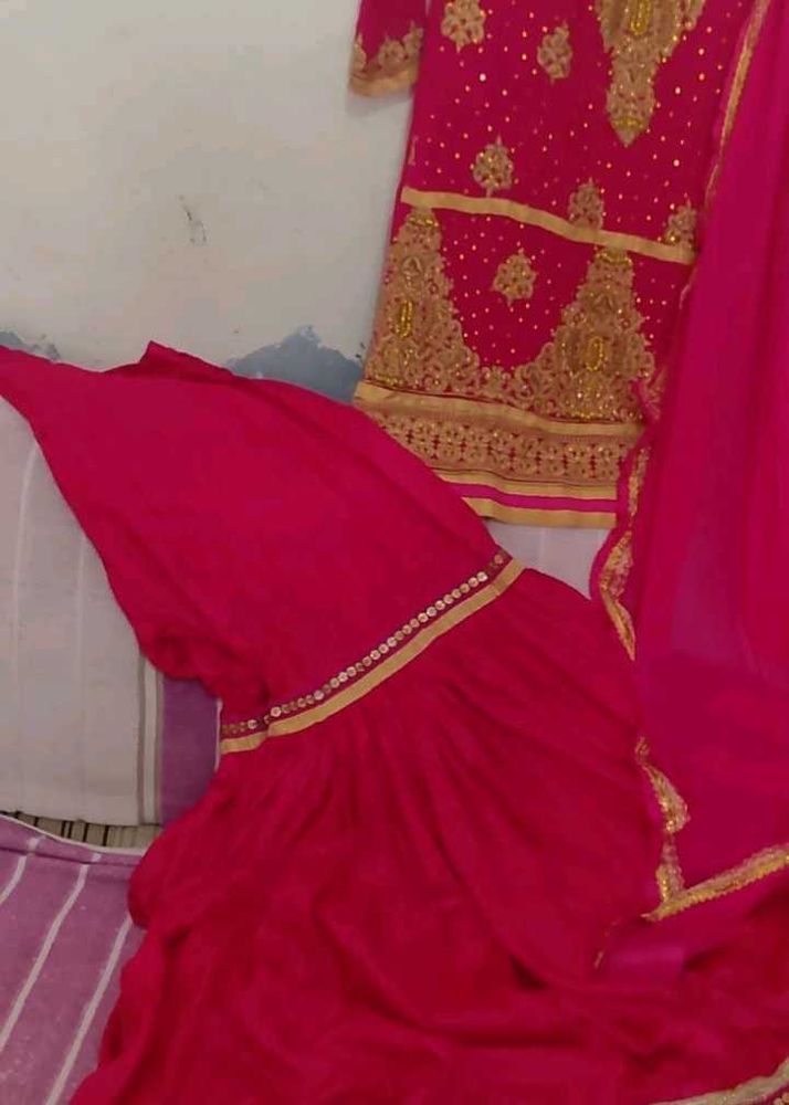 Stunning Pink Embroidered Kurta Set