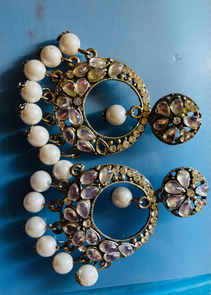 Elegant Pearl &amp; Crystal Dangle Earrings