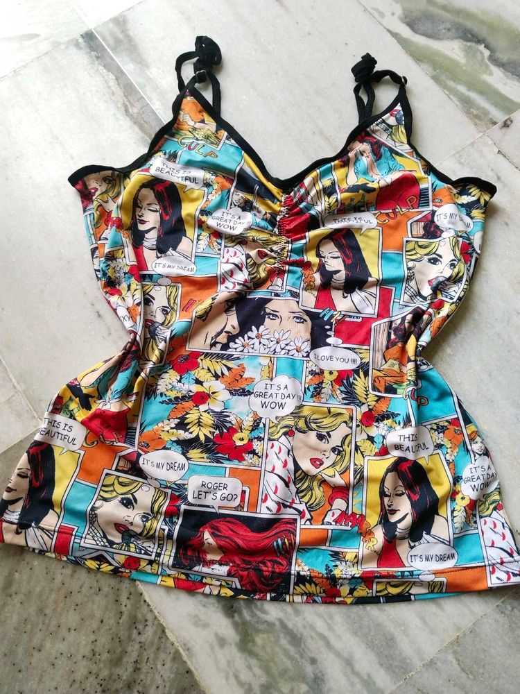 Pop Art Comic Print Camisole Top