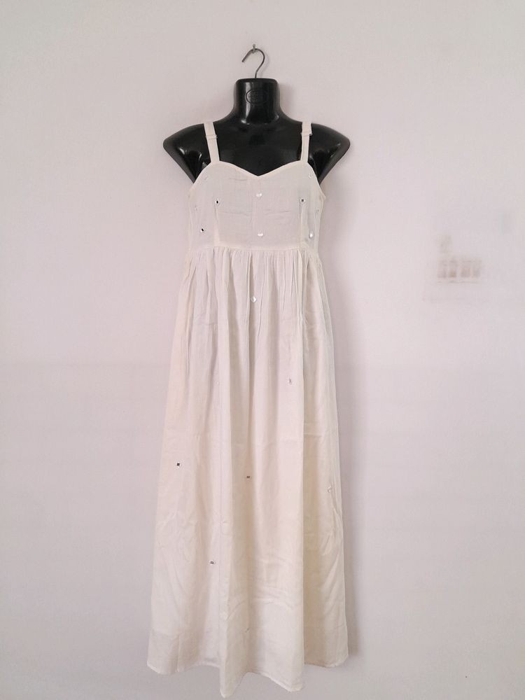 Off-White Embroidered Dress (Women's)