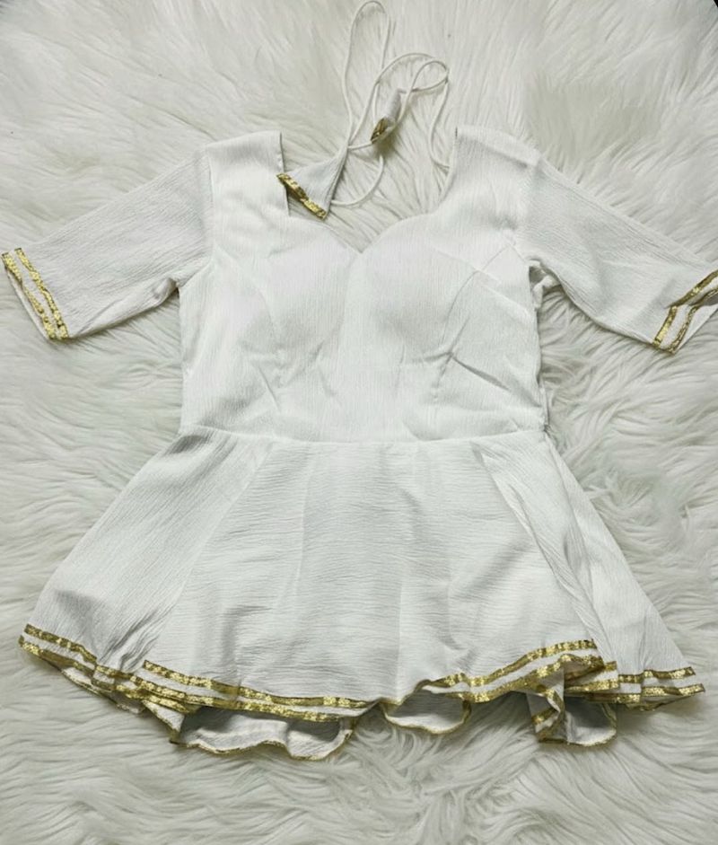 White &amp; Gold Blouse