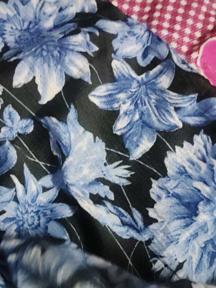 Blue Floral  duppata