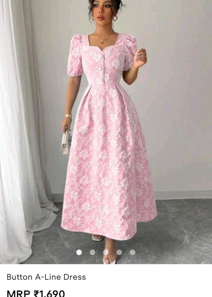 brand new ( savana)Pink Floral Button A-Line Dress